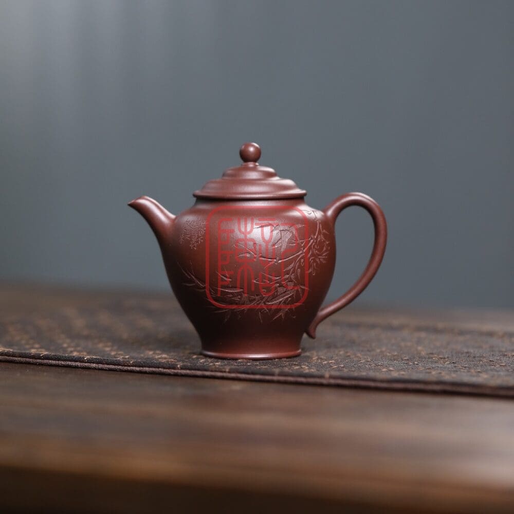 Chế độ xem thay thế của Ấm Tử Sa Minh Thức Cẩm Lãm 160ml - Đất Nguyên Khoáng Tử Nê - Nghệ Nhân Trương Cường
